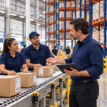 Gestor orienta funcionários durante a black friday