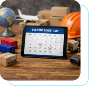 Calendário digital indicando os eventos de logística de 2026