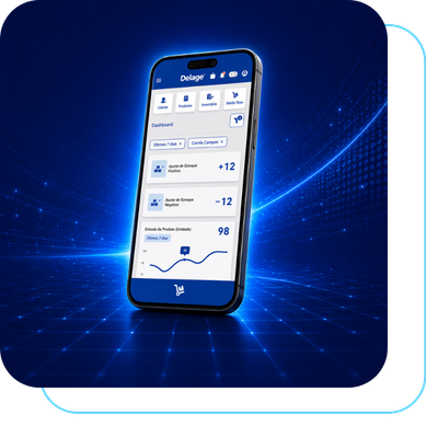 mockup do AccuInventory®, o sistema de estoque 100% grátis da Delage