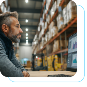 Gestor logístico usando sistema WMS no armazém