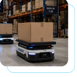 Robôs autônomos em operação logística com automação — Radar Delage