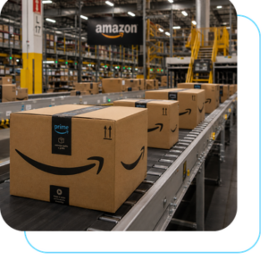 Caixas da Amazon em armazém automatizado - Radar Delage
